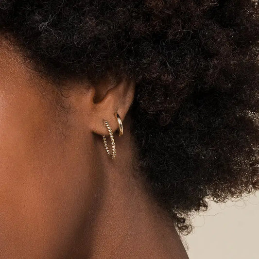 GABRIEL & CO 14K YELLOW GOLD DOUBLE BUJUKAN HOOP EARRINGS