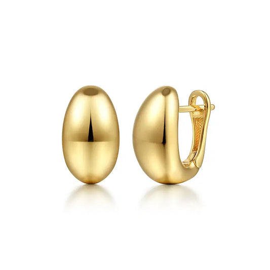 GABRIEL & CO 14K YELLOW GOLD OVAL HUGGIE EARRING