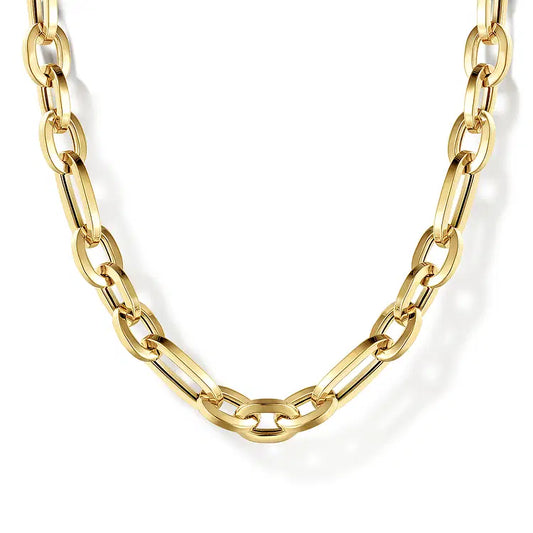 GABRIEL & CO 14K YELLOW GOLD OVAL LINK CHAIN NECKLACE