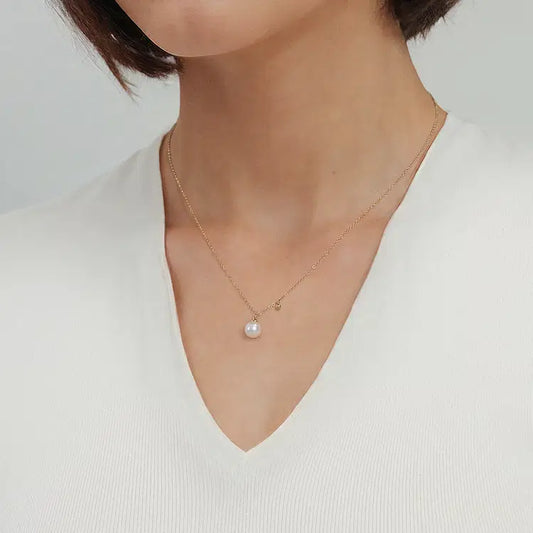 GABRIEL & CO 14K YELLOW GOLD PEARL DROP NECKLACE