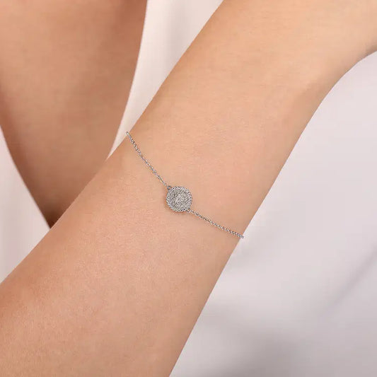 GABRIEL & CO STERLING SILVER AND DIAMOND STARBURST BRACELET