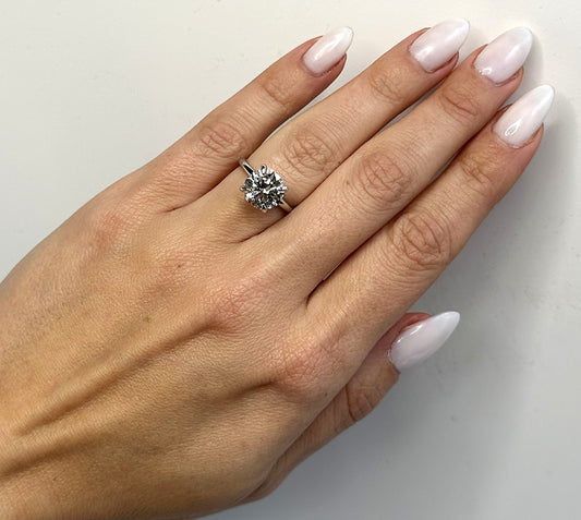 3.01CT ROUND BRILLIANT CUT DIAMOND ENGAGEMENT RING
