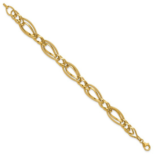 10K YELLOW GOLD FANCY LINK BRACELET