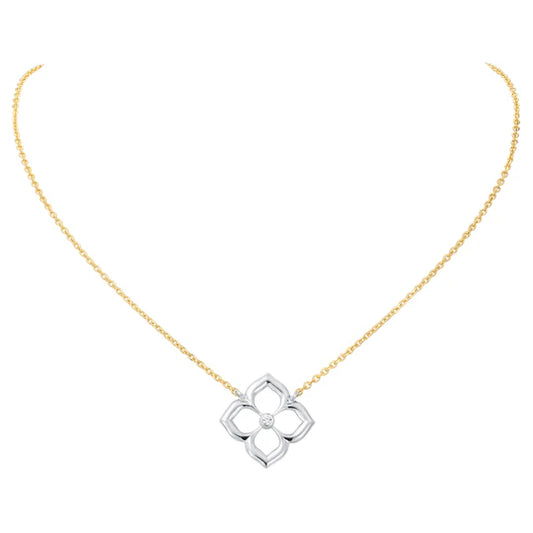 GUMUCHIAN 18K YELLOW GOLD DIAMOND LOTUS FLEUR PENDANT