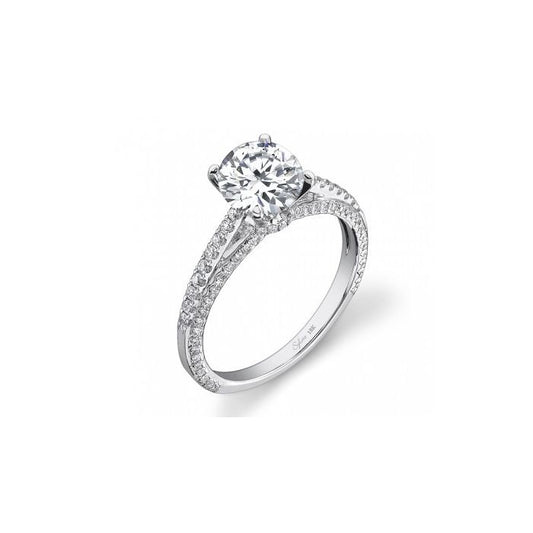 Sylvie Modern Round Brilliant Diamond Engagement Ring