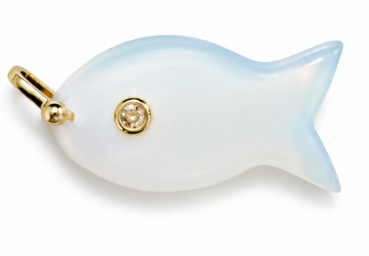 OPAL FISH CHARM