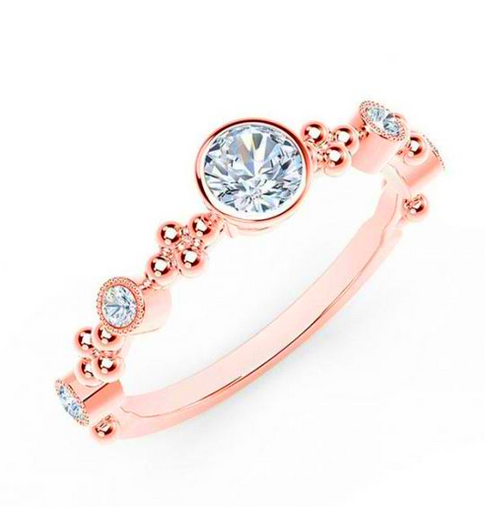18K ROSE GOLD DIAMOND TRIBUTE RING