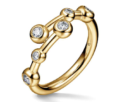 HEARTS ON FIRE 'DREAM' BYPASS BEZEL SET DIAMOND RING