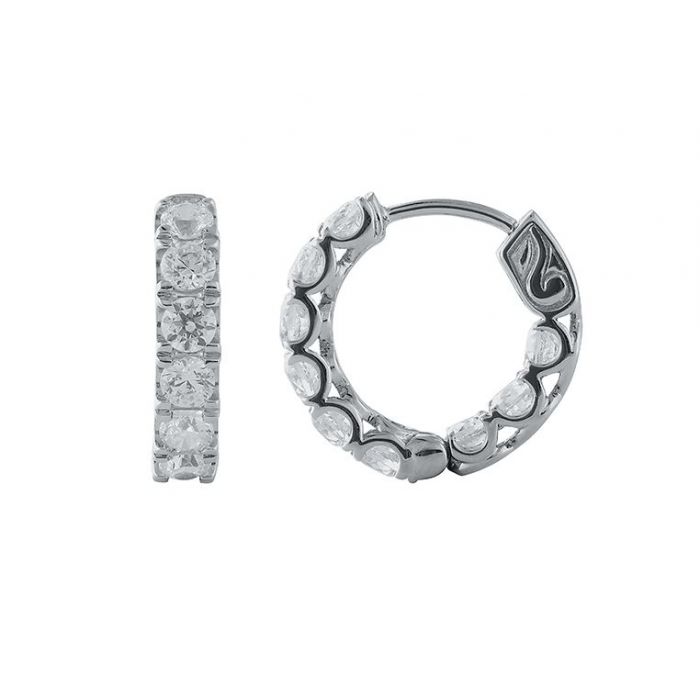 1.00 CTTW WHITE GOLD DIAMOND HUGGIE HOOPS