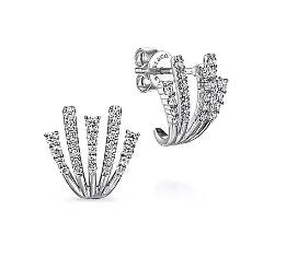 GABRIEL & CO 14K WHITE GOLD DIAMOND FAN STUD EARRINGS