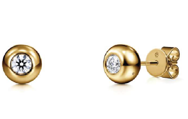 HEARTS ON FIRE 'DREAM' BEZEL SET SOLITAIRE DIAMOND STUD EARRINGS