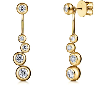 HEARTS ON FIRE ' DREAM' DROP BEZEL SET DIAMOND EARRINGS