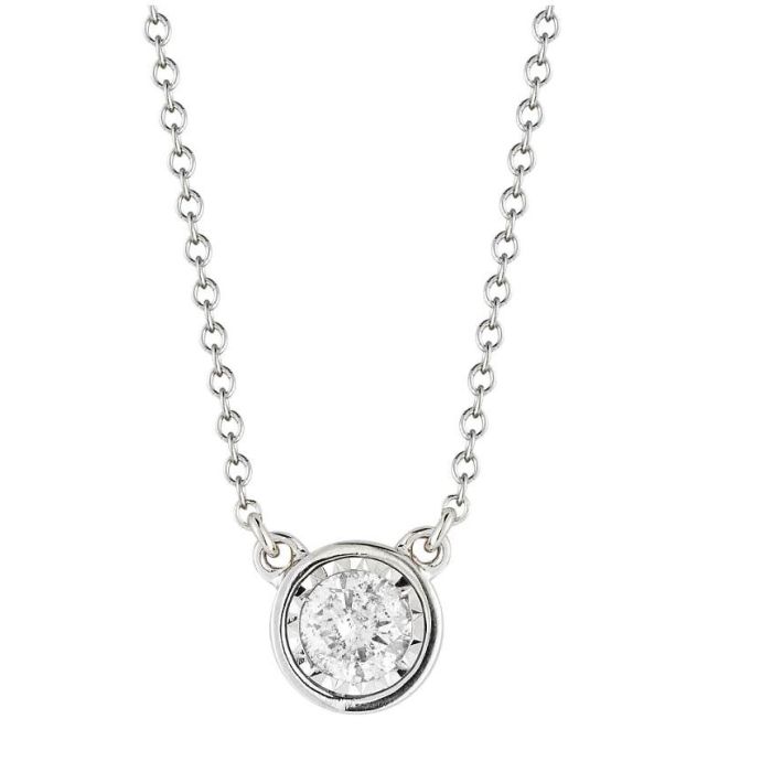 .28 CT ROUND BEZEL SET DIAMOND PENDANT