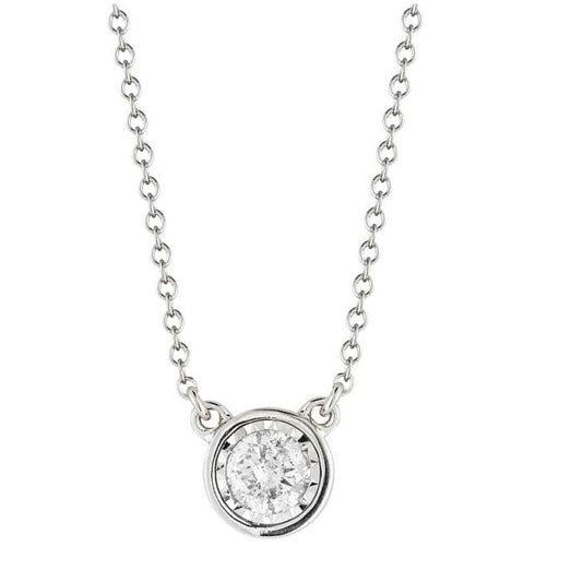 .28 CT ROUND BEZEL SET DIAMOND PENDANT
