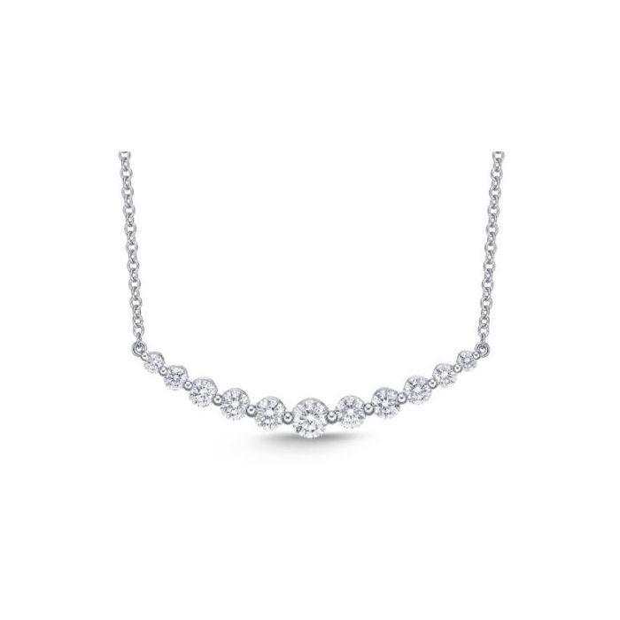 18K WHITE GOLD DIAMOND BAR NECKLACE 1.00CTTW
