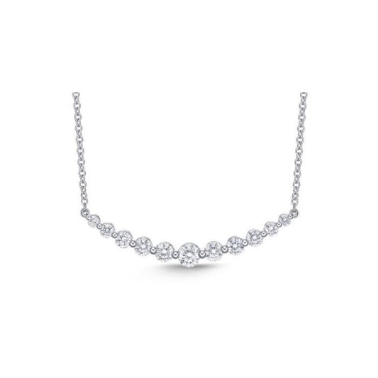 18K WHITE GOLD DIAMOND BAR NECKLACE 1.00CTTW