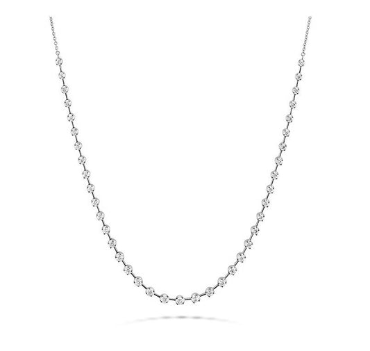 18K WHITE GOLD DIAMOND STATION NECKLACE