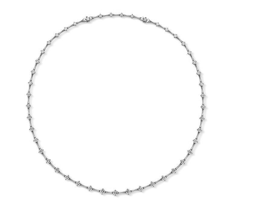 18K GOLD DIAMOND STATION NECKLACE