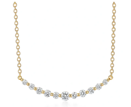 14K YELLOW GOLD DIAMOND 'SMILE' NECKLACE