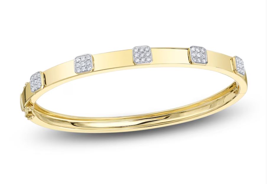 18K YELLOW GOLD DIAMOND BANGLE