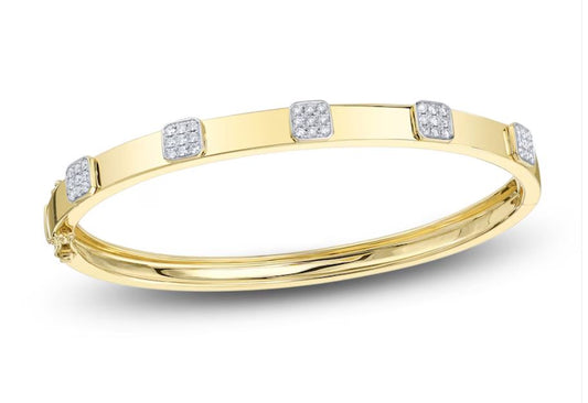 18K YELLOW GOLD DIAMOND BANGLE