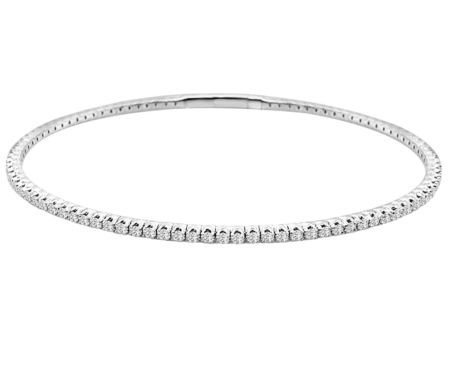 14K WHITE GOLD DIAMOND ETERNITY FLEX BANGLE
