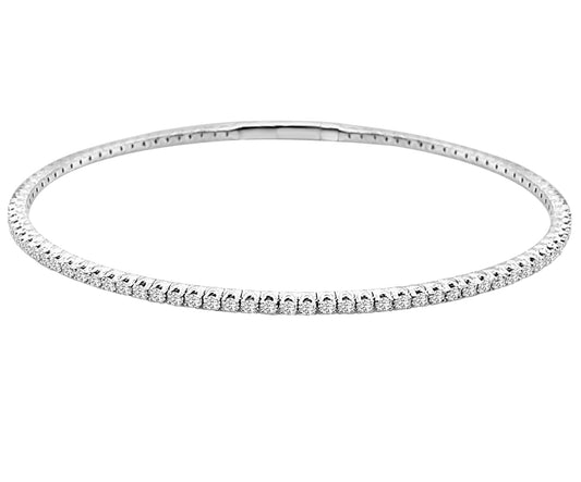 14K WHITE GOLD DIAMOND ETERNITY FLEX BANGLE