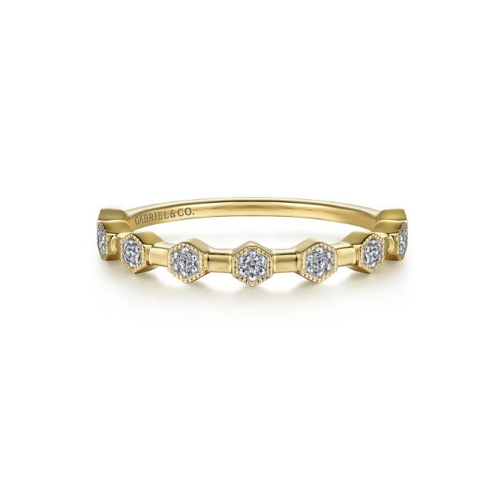 GABRIEL YELLOW GOLD DIAMOND STATION RING – Frassanito Jewelers