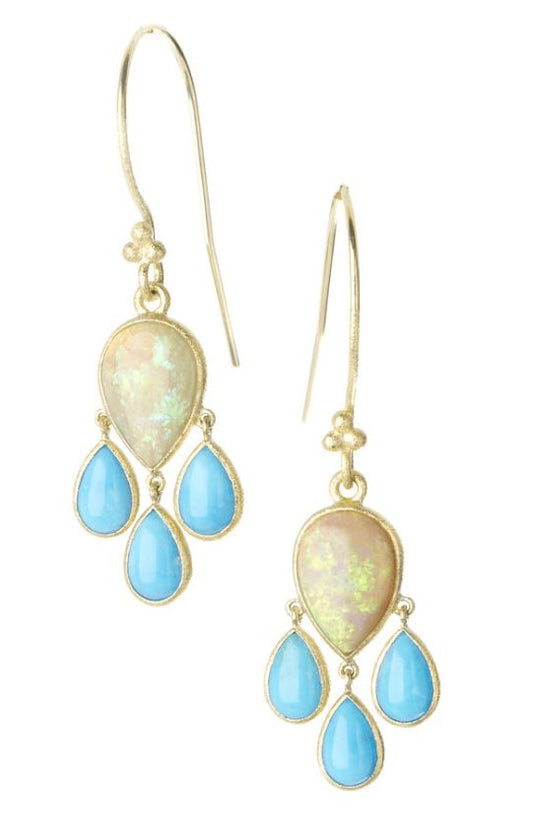 14K YELLOW GOLD PEACOCK EARRINGS