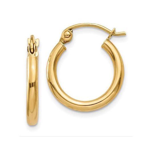 YELLOW GOLD 20MM TUBE HOOPS