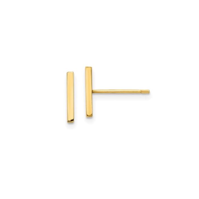 14K YELLOW GOLD 3MM BAR STUD
