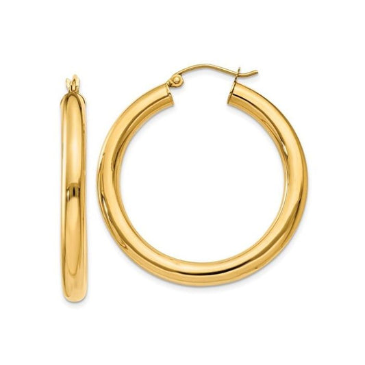 14K YELLOW GOLD 35MM X 4MM HOOP EARRING
