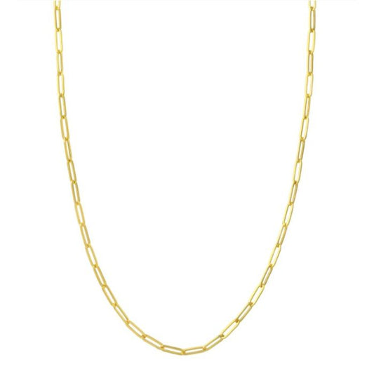 14K YELLOW GOLD HOLLOW PAPERCLIP CHAIN