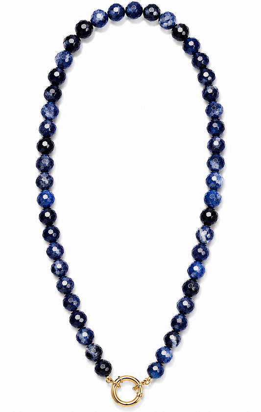 SODALITE BEADED CHARM NECKLACE