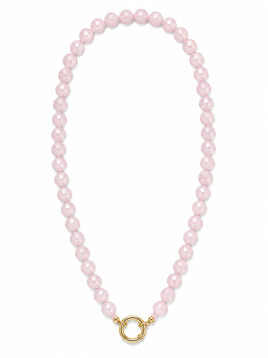 ROSE QUARTZ BEADED CHARM NECKLACE