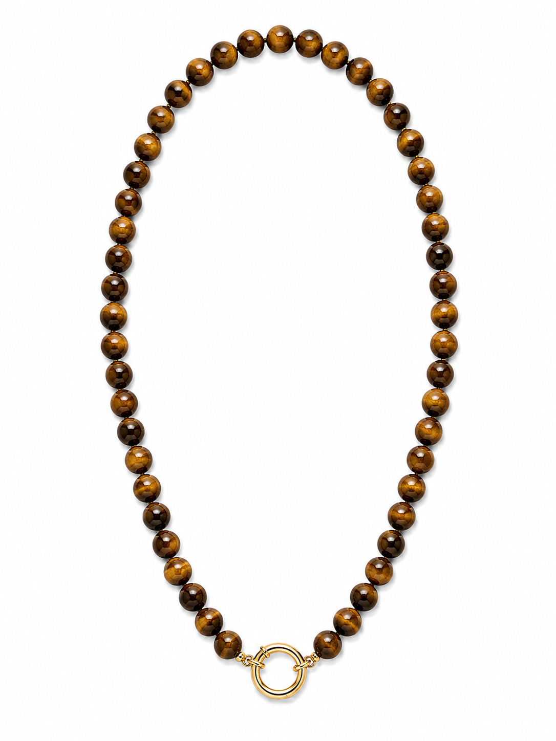 TIGER'S EYE BEADED CHARM NECKLACE