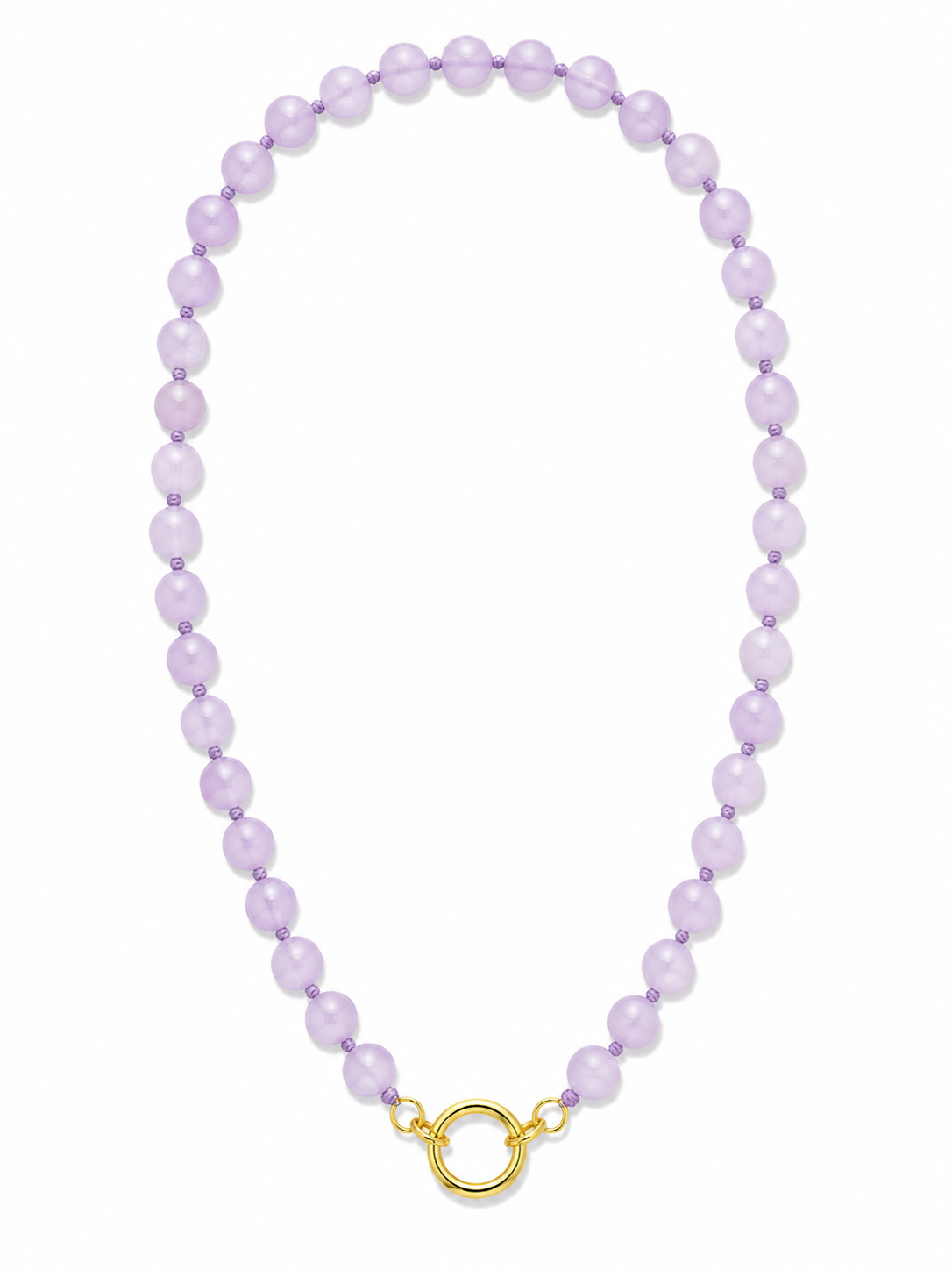 KUNZITE BEADED CHARM NECKLACE