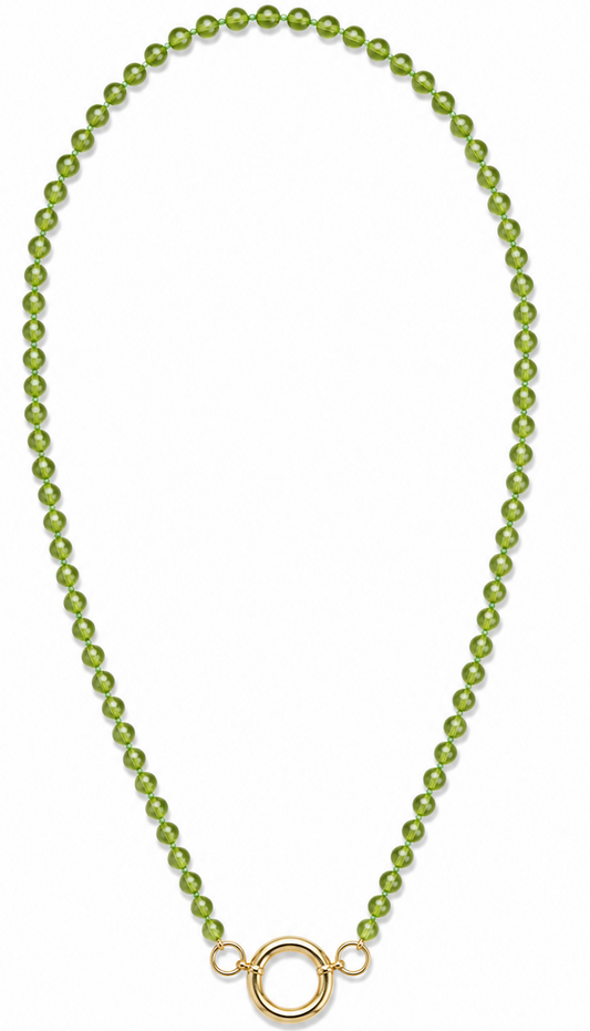 PERIDOT BEADED CHARM NECKLACE