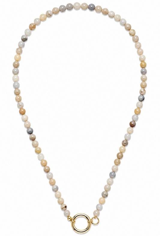 AFRICAN OPAL BEADED CHARM NECKLACE