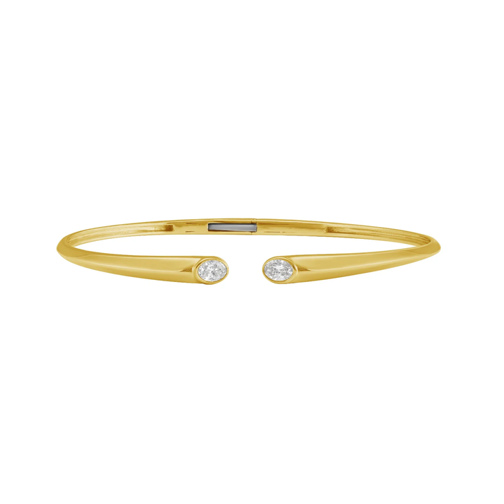 14K YELLOW GOLD & DIAMOND OPEN BANGLE