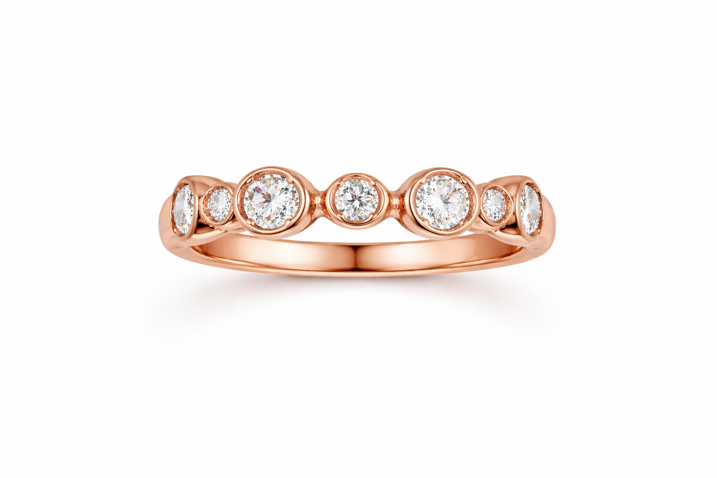 18K ROSE GOLD BEZEL SET DIAMOND RING