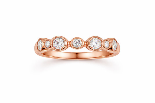 18K ROSE GOLD BEZEL SET DIAMOND RING