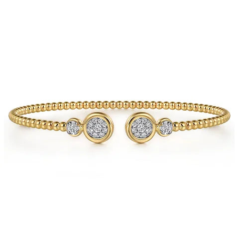 GABRIEL & CO 14K YELLOW GOLD DIAMOND BUJUKAN BANGLE