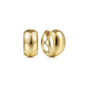 GABRIEL & CO 14K YELLOW GOLD HUGGIE EARRINGS
