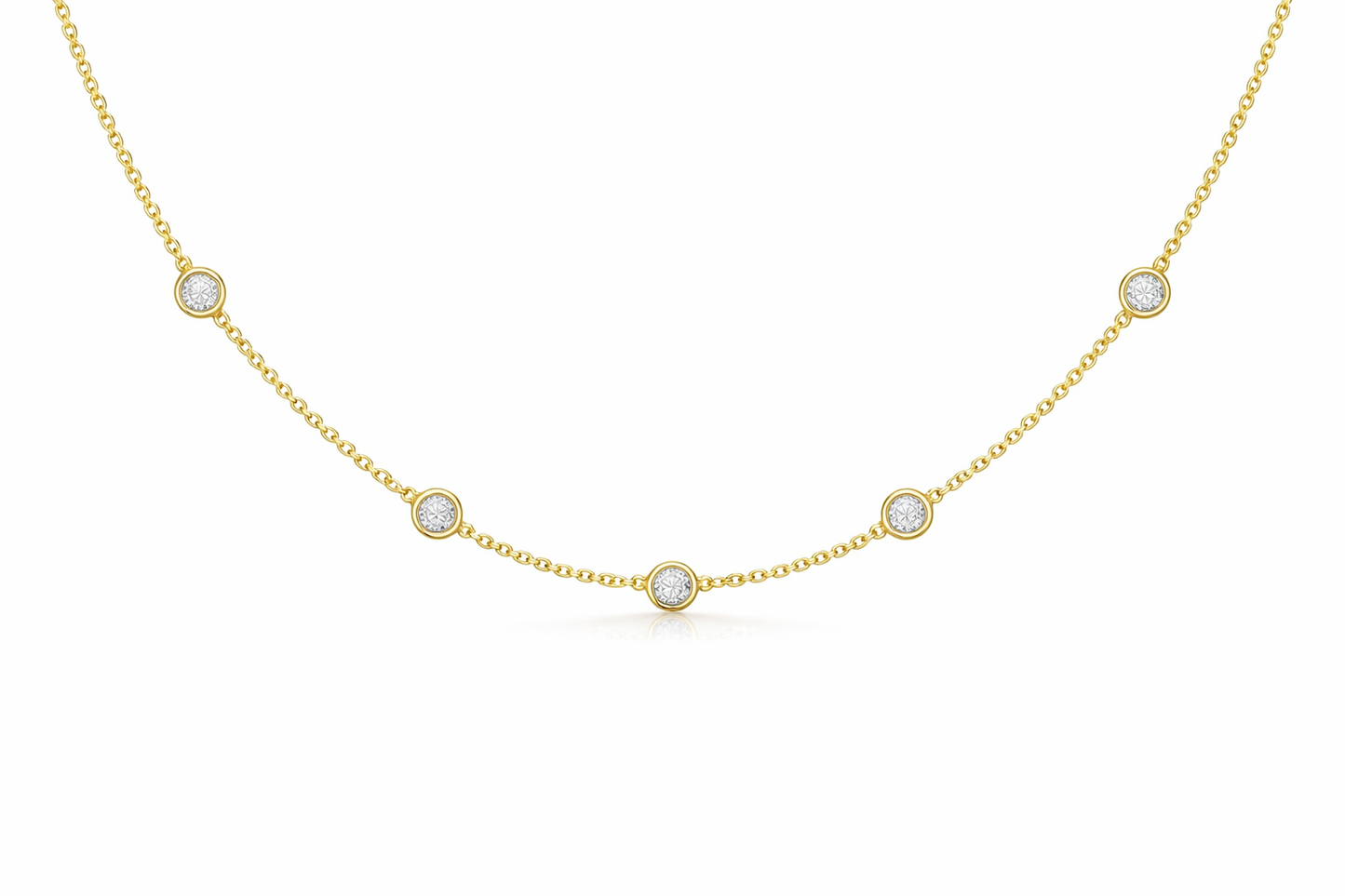 14K YELLOW GOLD DIAMOND BY THE YARD NECKLACE