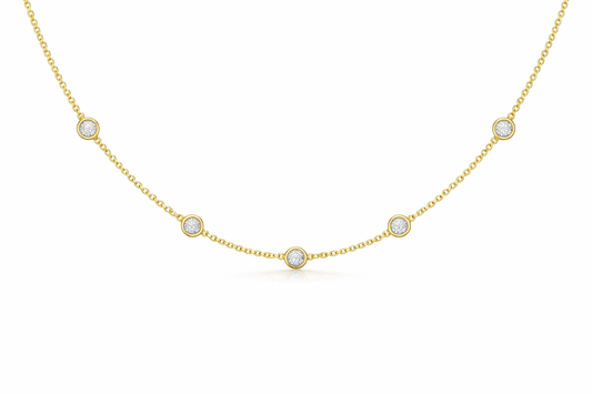 14K YELLOW GOLD DIAMOND BY THE YARD NECKLACE
