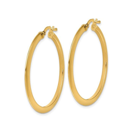 14K YELLOW GOLD 36MM ROUND HOOP EARRINGS
