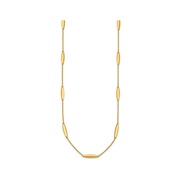 14K YELLOW GOLD OVAL STATION NECKLACE