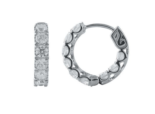 14K WHITE GOLD DIAMOND HUGGIES