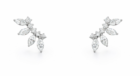 18K WHITE GOLD NATURAL EARTH MINED DIAMOND EAR CLIMBERS